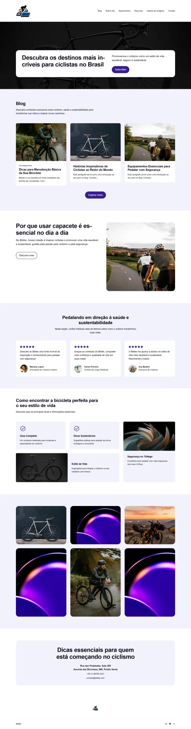 imagem mostrando o blog da bibike